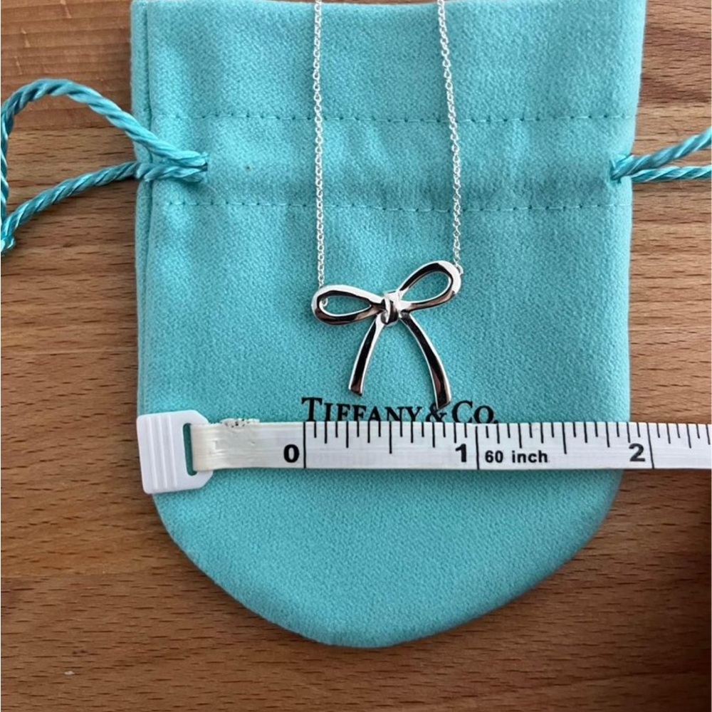 Authentic Tiffany Bow Silver Necklace 16 inch - Small
